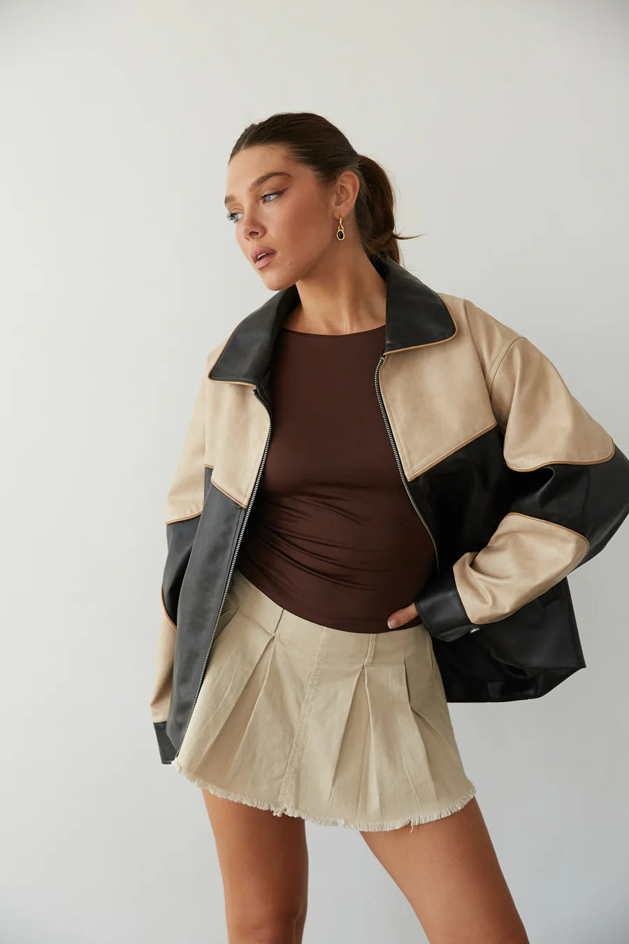 Roxy Faux Leather Bomber Jacket