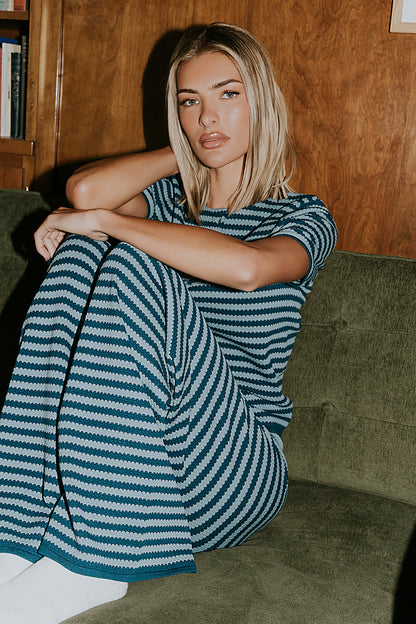 Ireland Striped Wide Leg Pants in Blue FINAL SALE