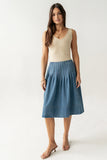 Sierra Pleated Midi Skirt
