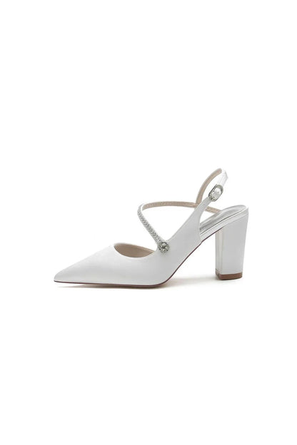 Rhinestone Strap Block Heel Sandals