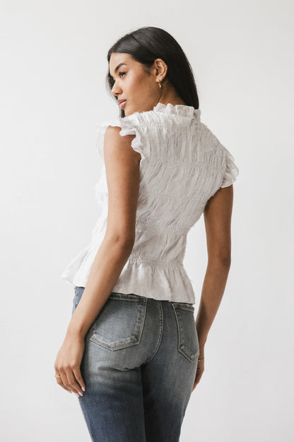 Rodney Smocked Blouse in Cream
