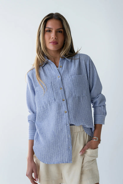 Hillary Striped Button Up