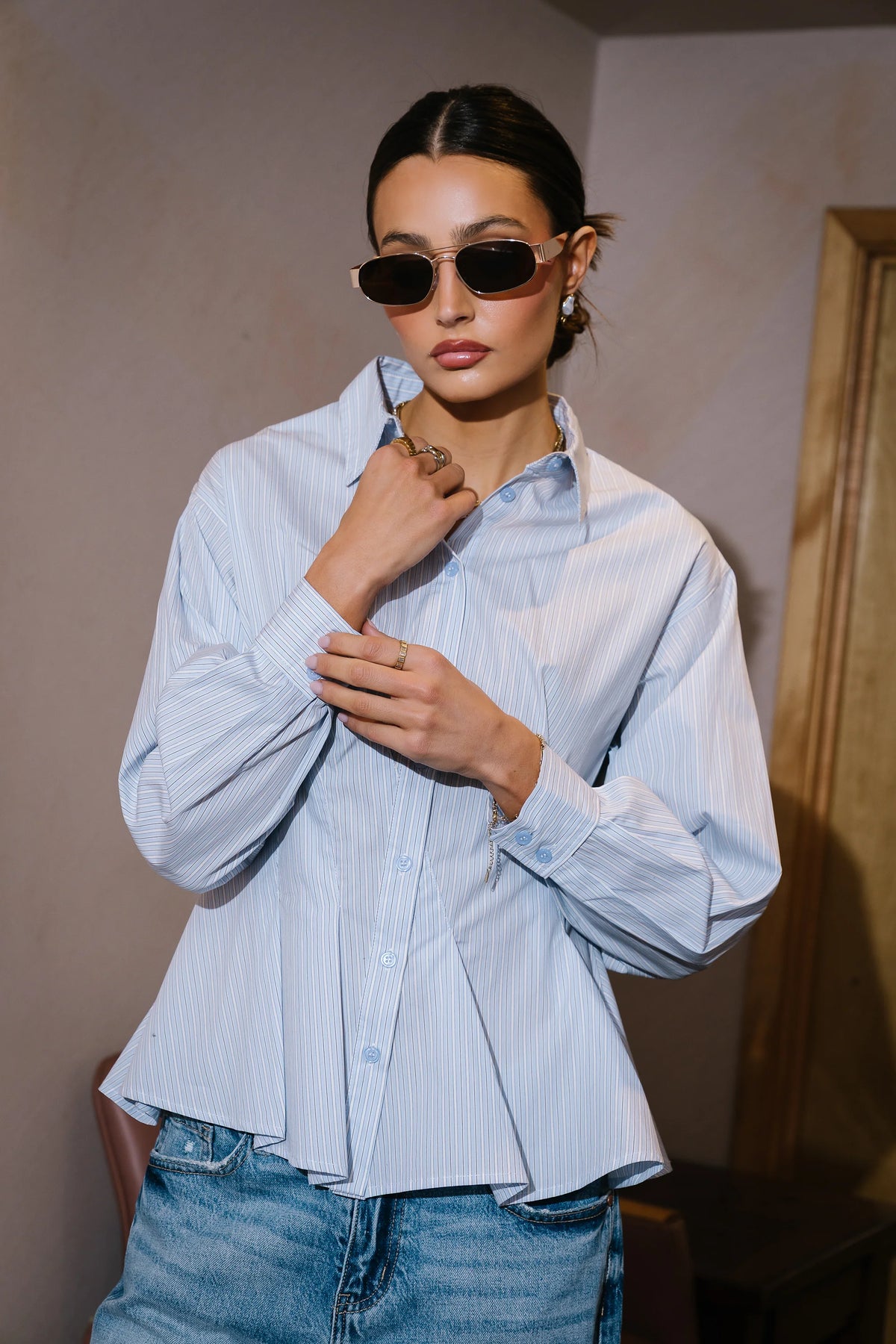 Hadley Striped Button Up