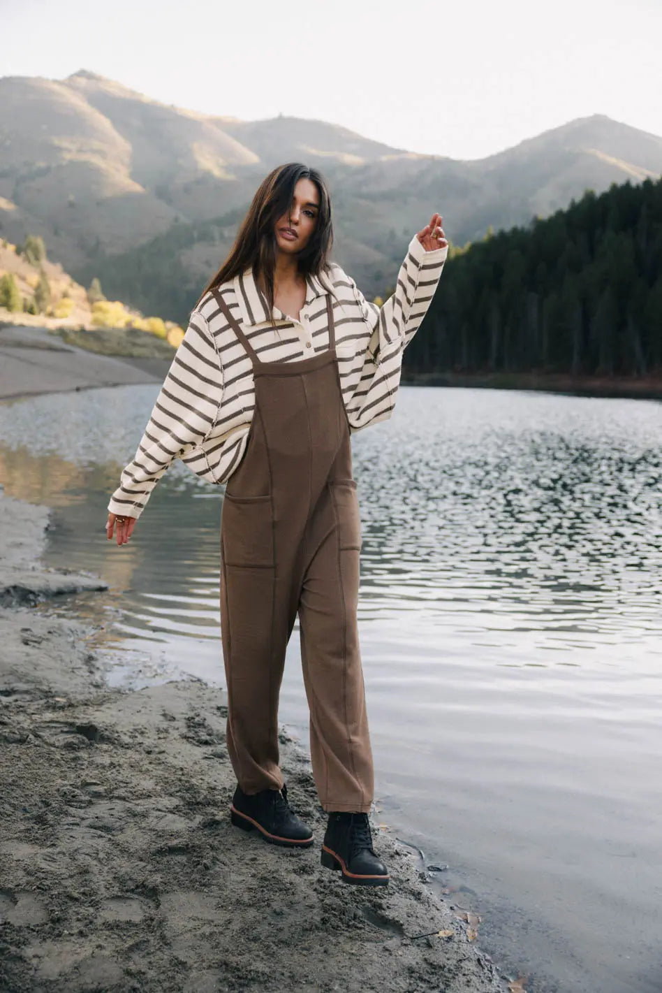 Harper Striped Cardigan in Olive FINAL SALE