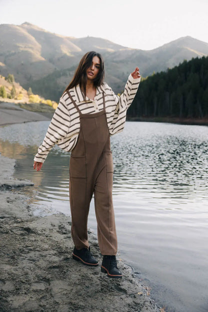 Harper Striped Cardigan in Olive FINAL SALE