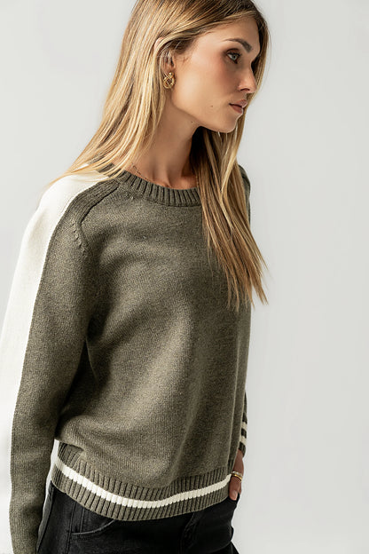 Jayce Striped Sweater in Green