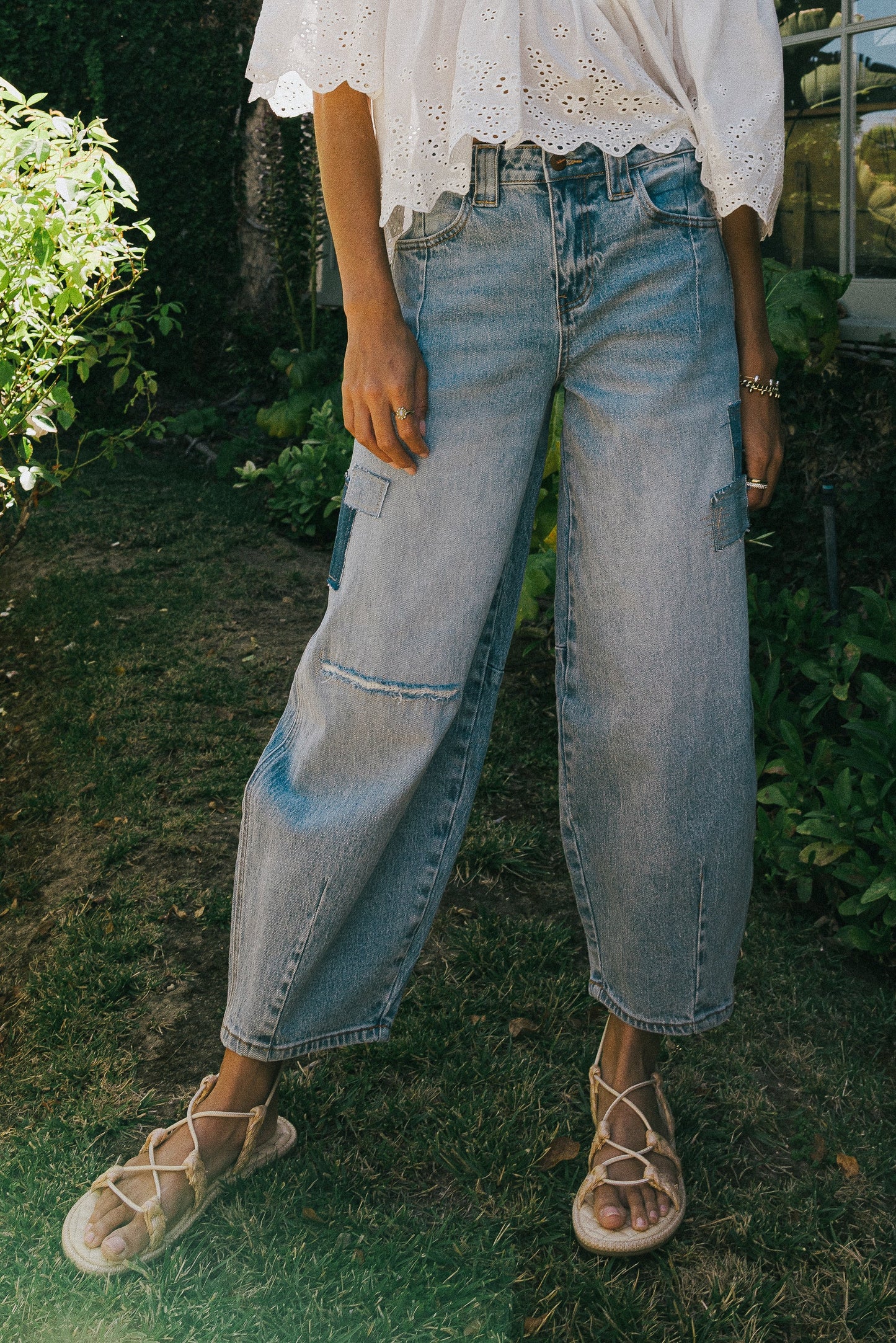 Jane Patchwork Barrel Jeans FINAL SALE