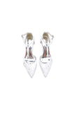 Womens Wedding Shoes Pointed Toe Ankle Strap Stiletto Heels With Lace