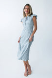 Shae Floral Midi Dress in Blue