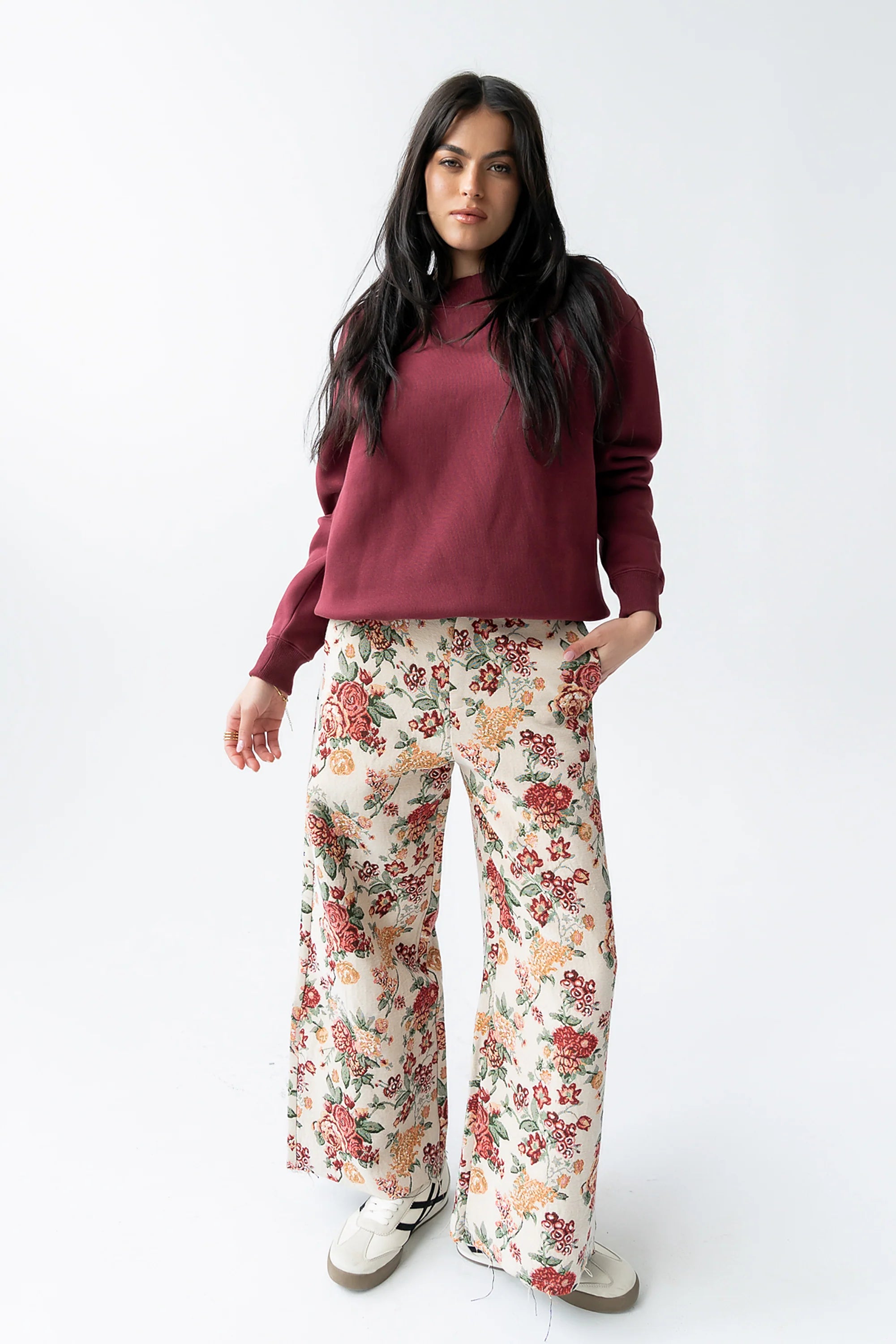Marie Oversized Sweatshirt in Burgundy