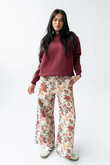 Marie Oversized Sweatshirt in Burgundy