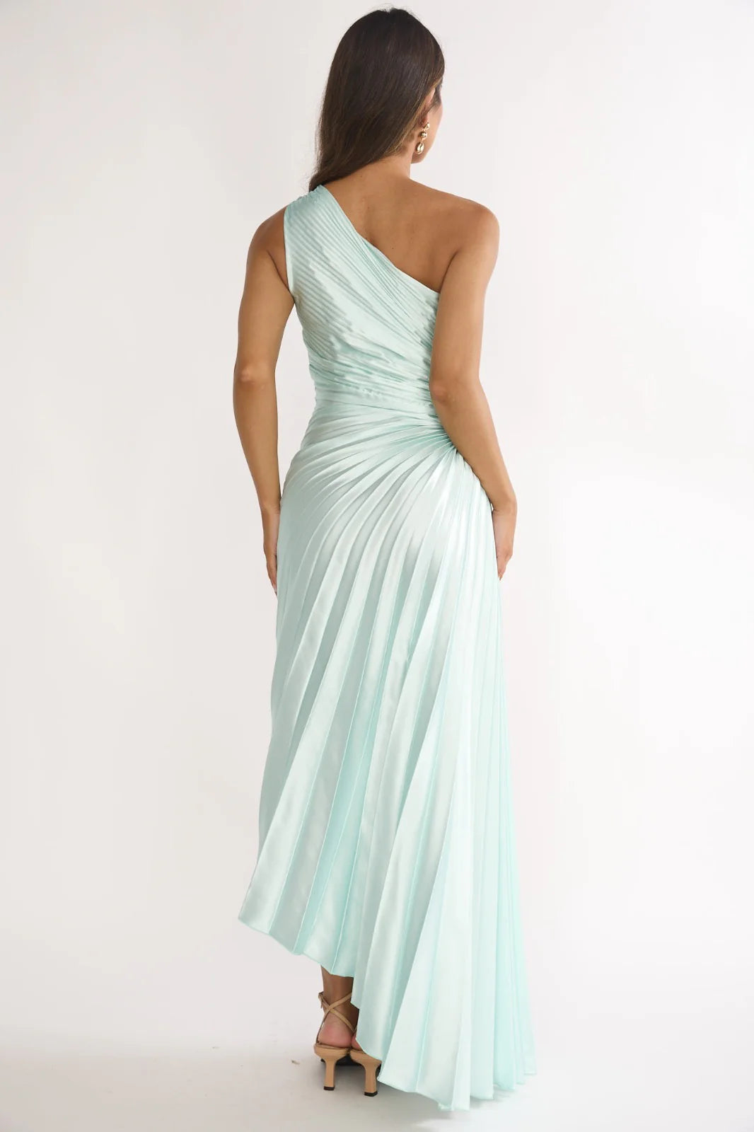 Blaine Maxi Dress Ice Blue Satin Slip Dress