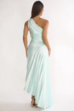 Blaine Maxi Dress Ice Blue Satin Slip Dress