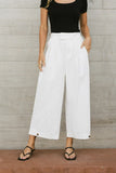Elke Button Slacks in White FINAL SALE