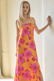 Santana Floral Satin Maxi Dress