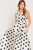 CAFÉ NOIR POLKA DOT MIDI DRESS