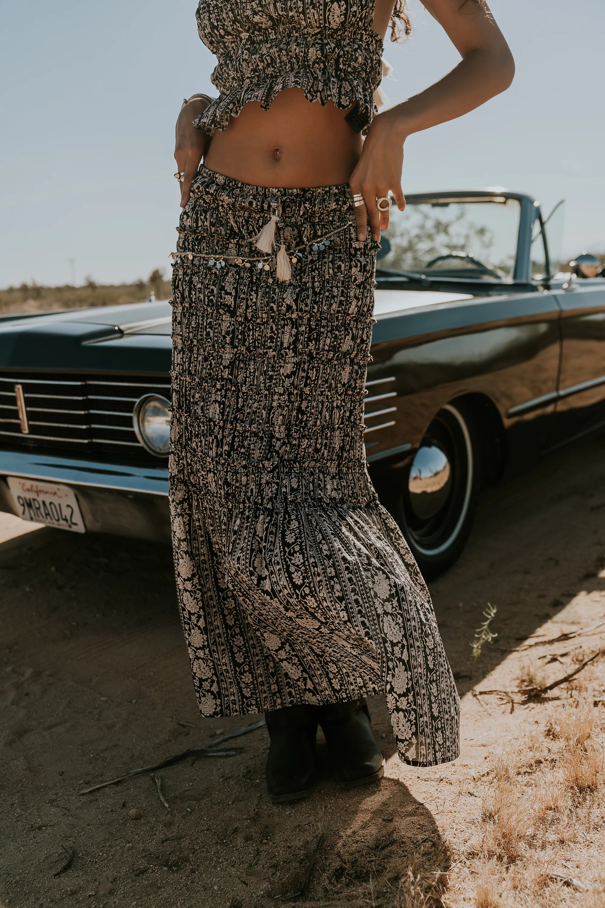 Aailyah Smocked Maxi Skirt
