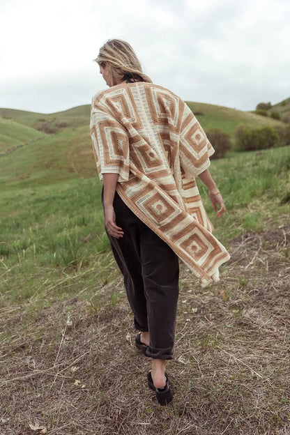 Regio Geometric Kimono in Beige FINAL SALE