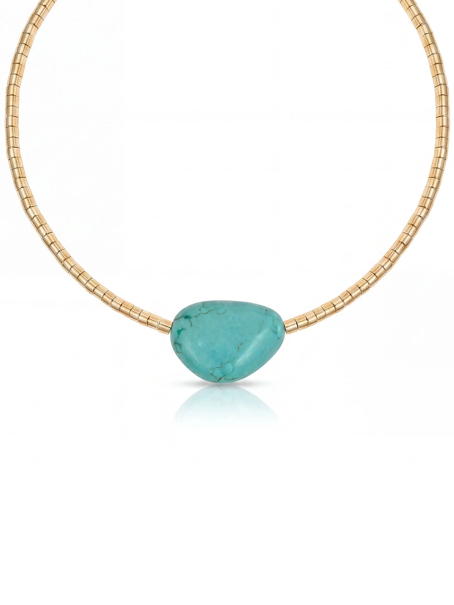 Beaded Turquoise Nugget Necklace