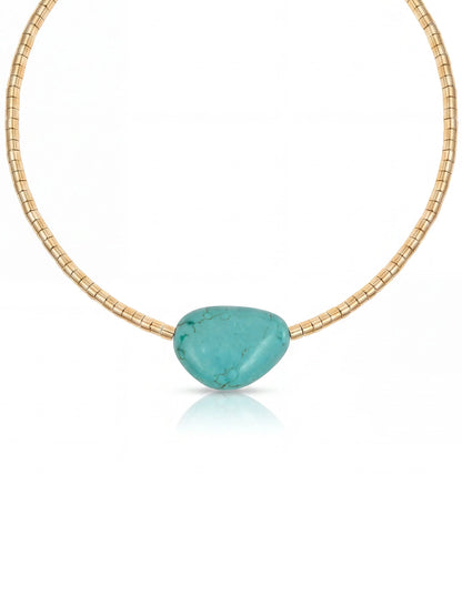Beaded Turquoise Nugget Necklace