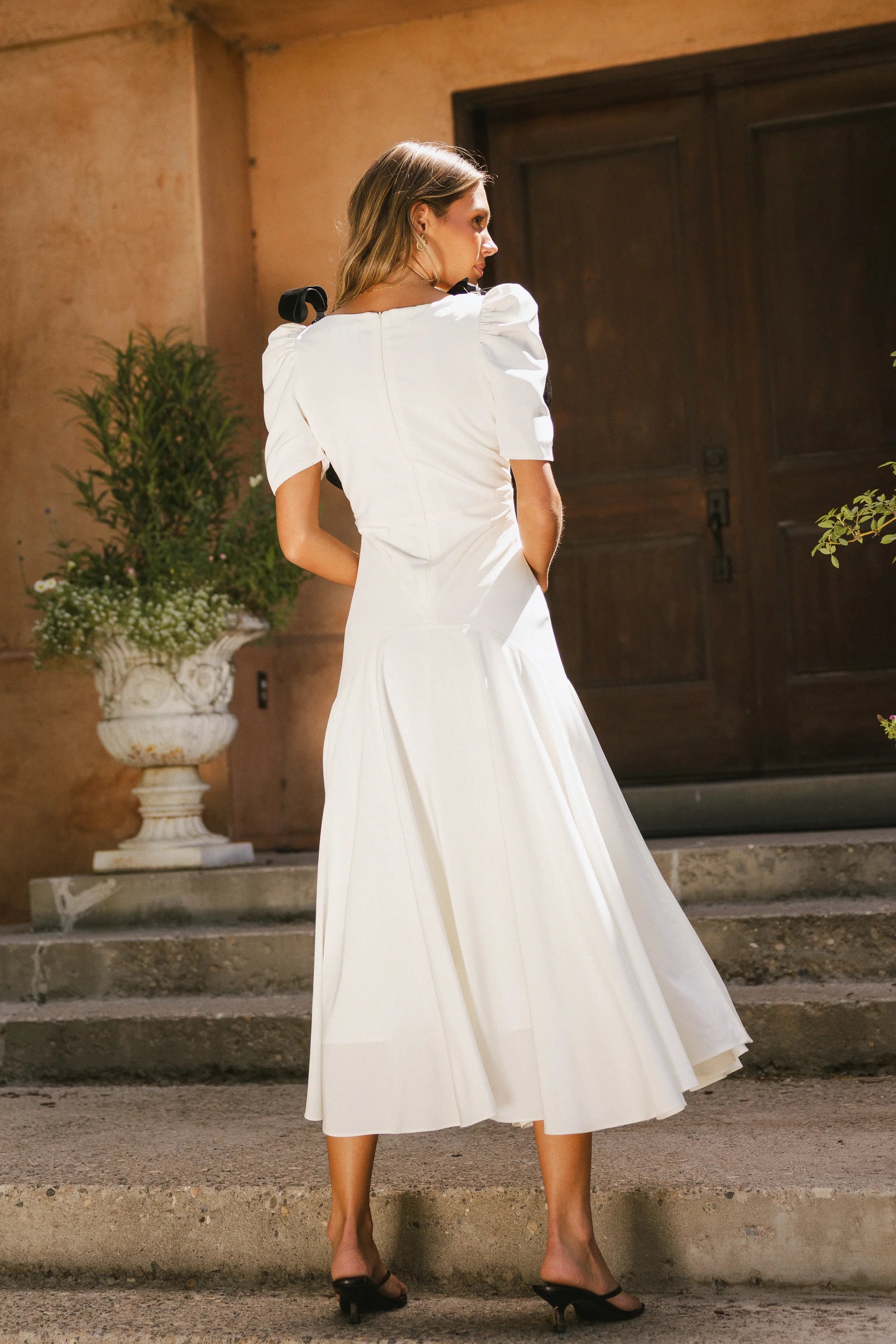 Nellie Drop Waist Maxi Dress in Cream