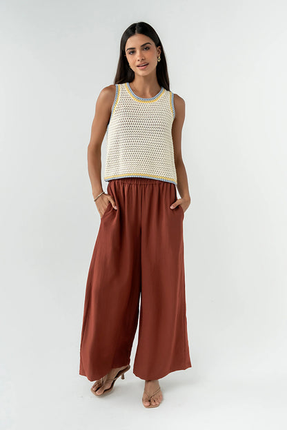 Lee Wide Leg Pants in Brick