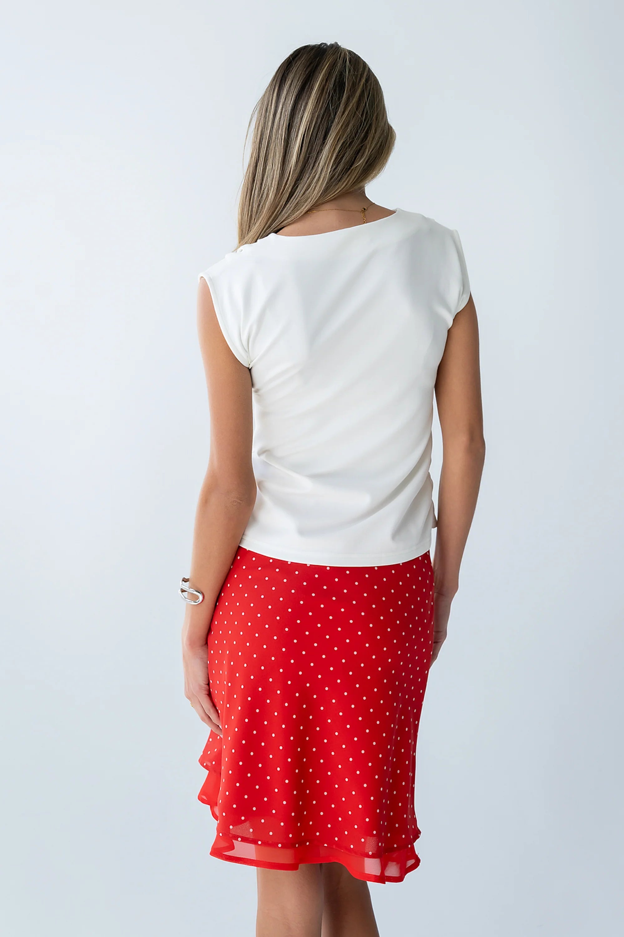 Kennedy Polka Dot Skirt in Red
