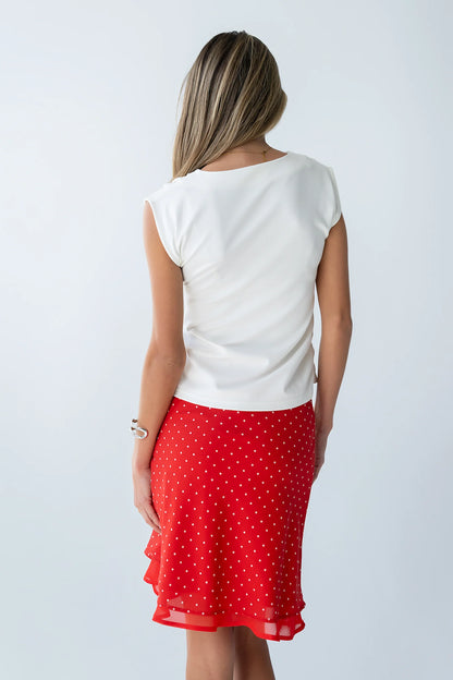Kennedy Polka Dot Skirt in Red