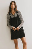 Reid Corduroy Overall Dress in Black FINAL SALE