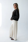 Ronda Ribbed Wide Leg Pants in Oatmeal