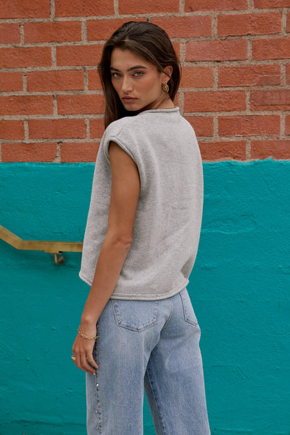Paige Knit Sweater in Grey