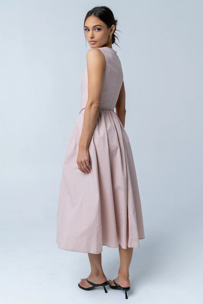 Jaynie Midi Dress in Rose