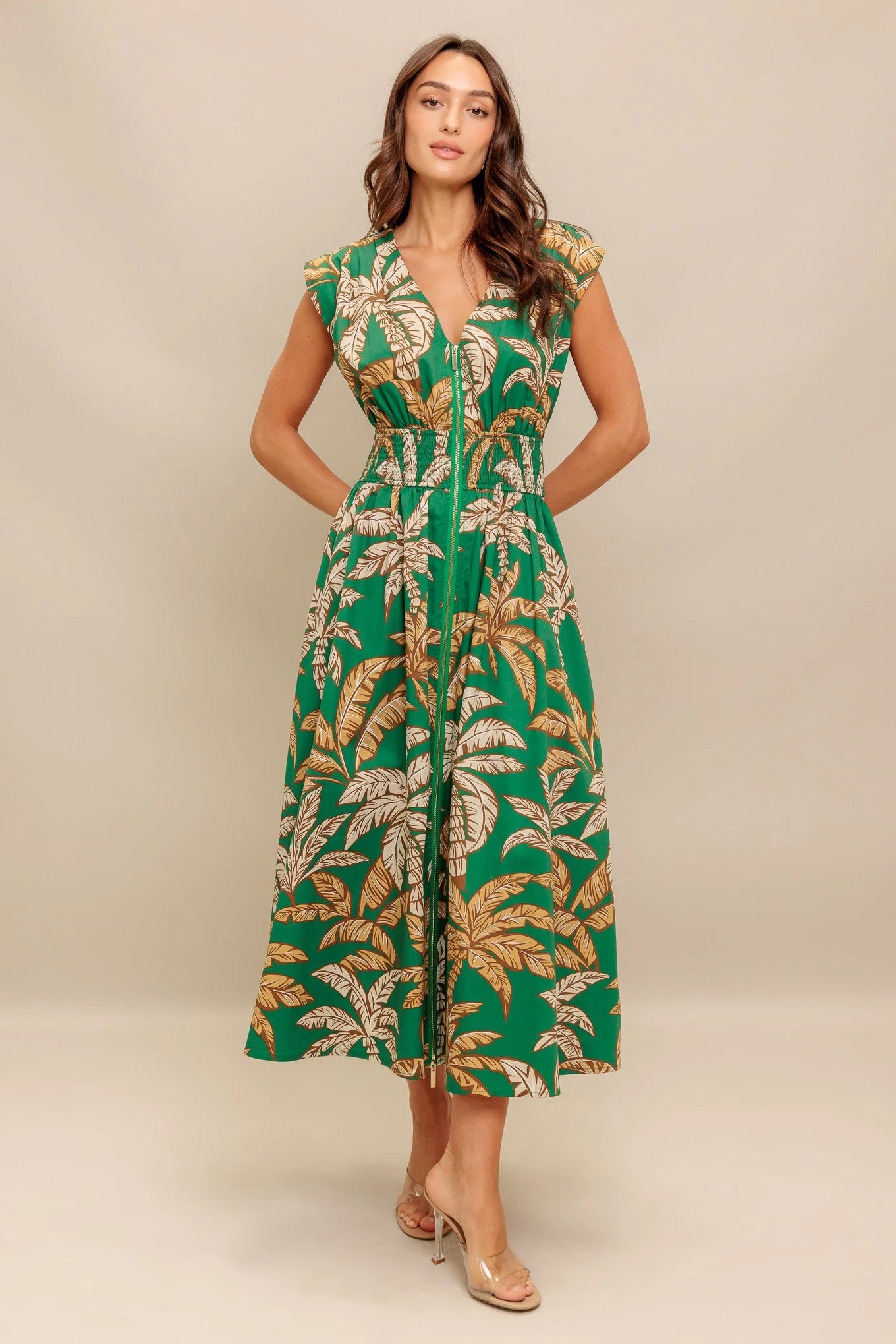LUSH STILLNESS COTTON MIDI DRESS