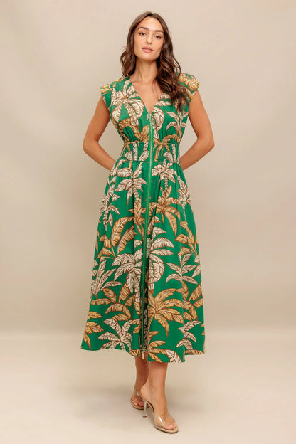 LUSH STILLNESS COTTON MIDI DRESS