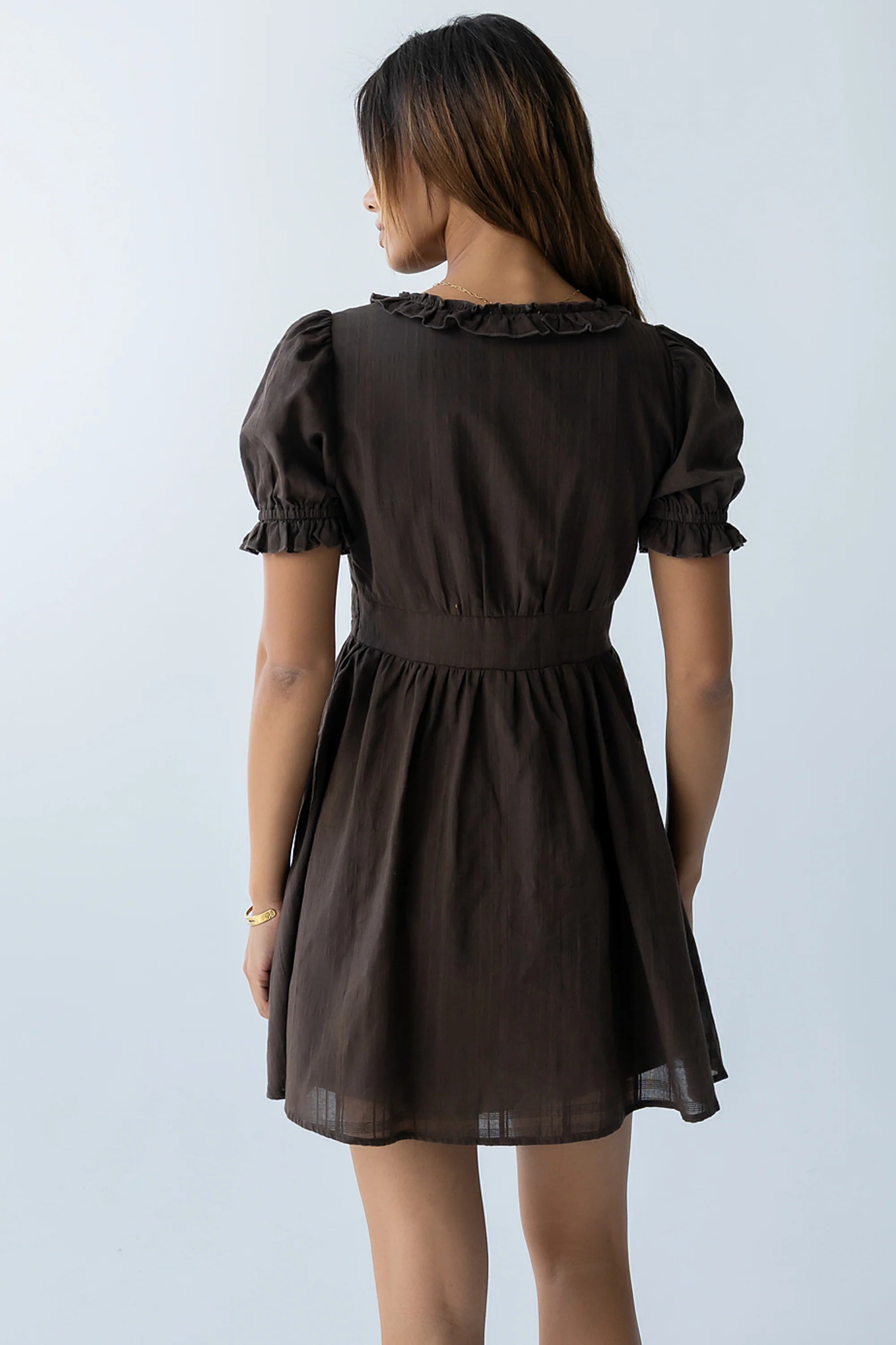 Jennie Mini Dress in Brown
