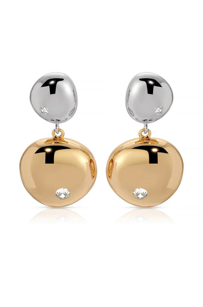 Polished Double Pebble Drop Earrings
