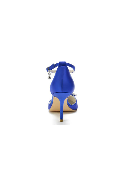 Pointed Toe Crystal Party Ankle Strap Heels Shoes