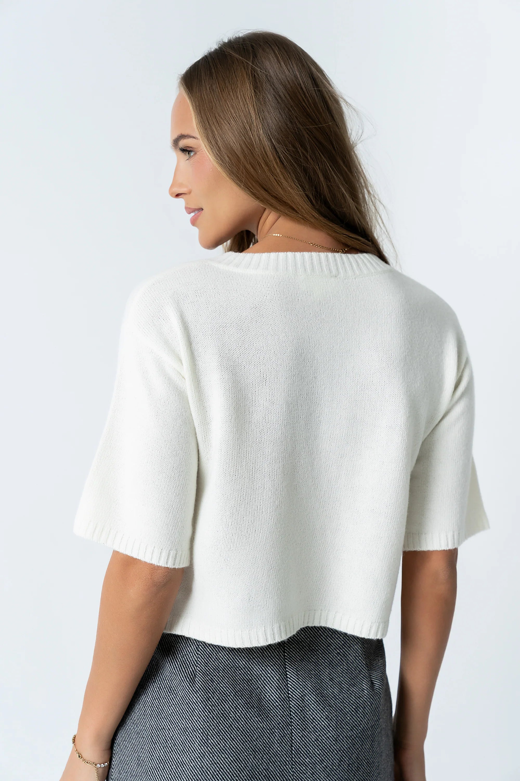 Macey Knit Sweater in Cream