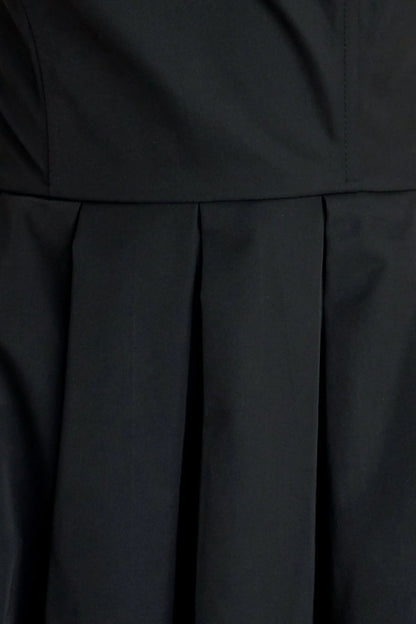 GALA NOIR BLACK SCOOP NECK STRAPLESS MIDI DRESS