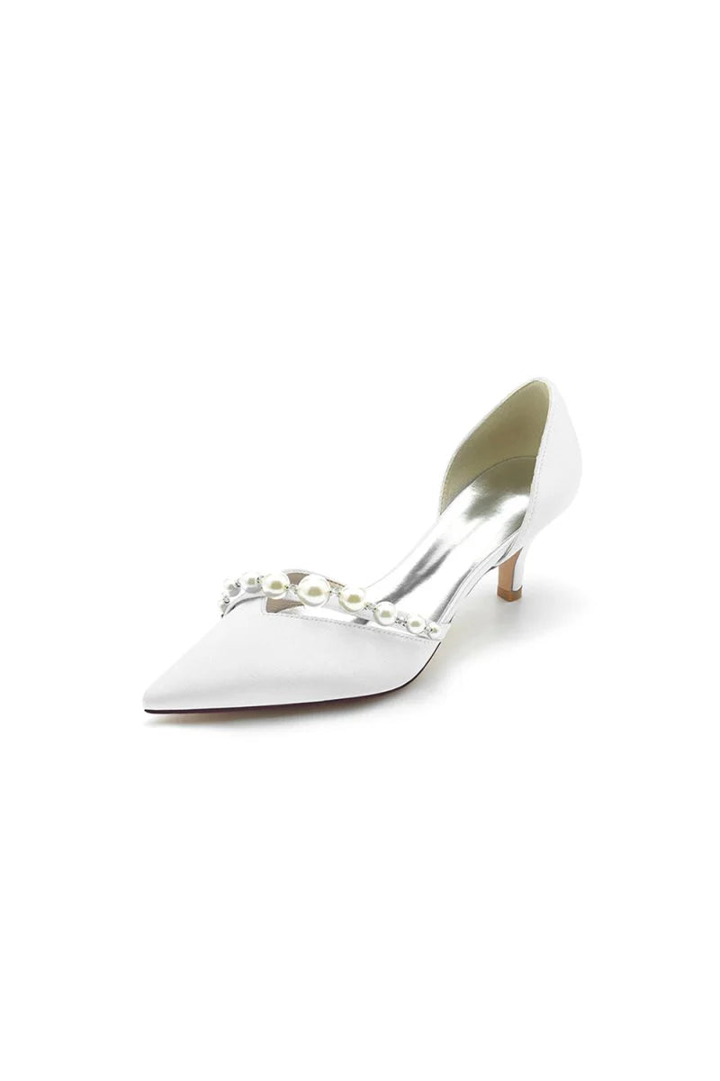 Pearl Pointed Toe Stiletto Heels