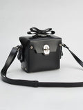 Womens Bowknots Box Shoulder Bags in Vegan Leather
