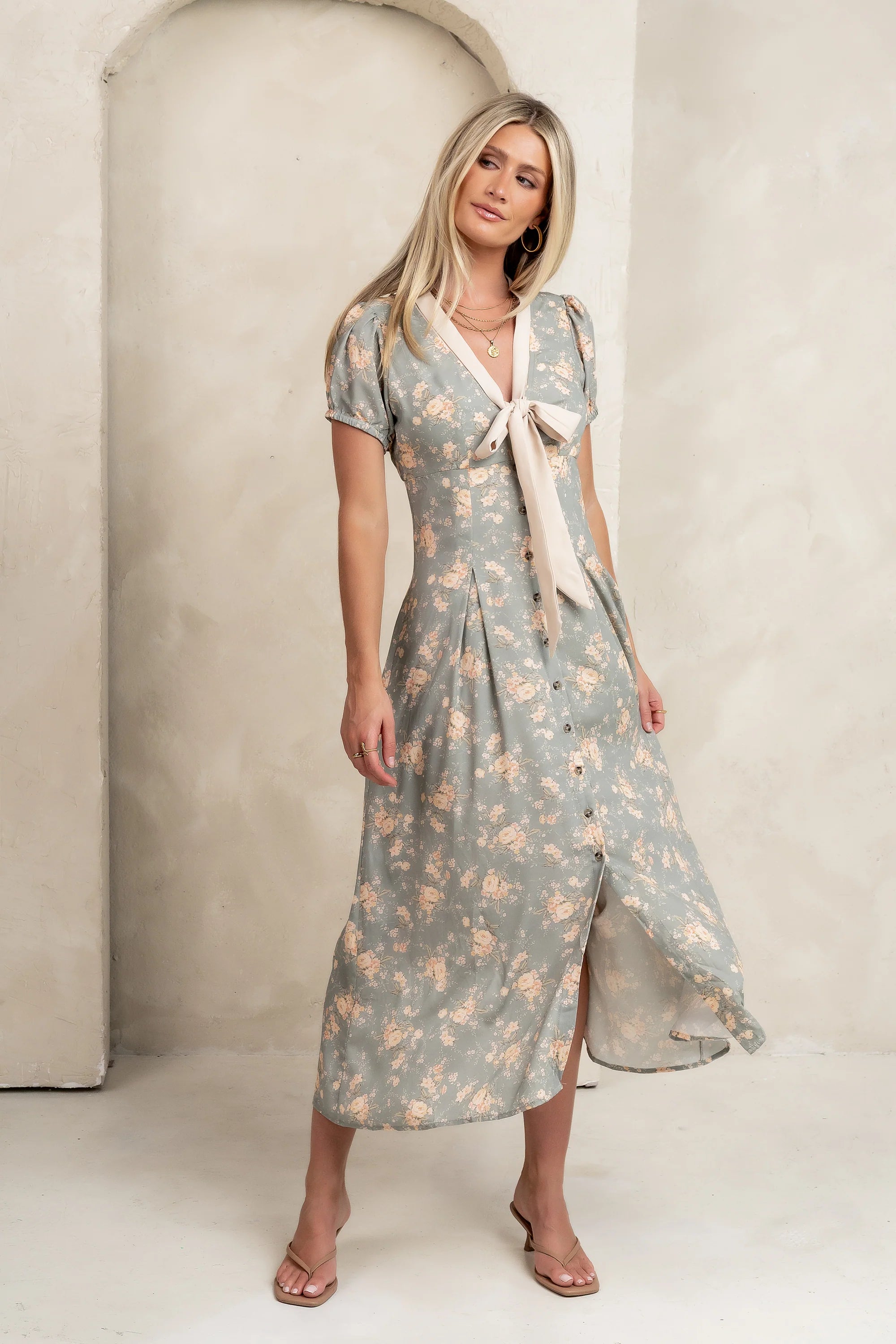 Vera Floral Maxi Dress in Sage FINAL SALE