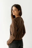 Maddy Button Up Cardigan in Brown FINAL SALE