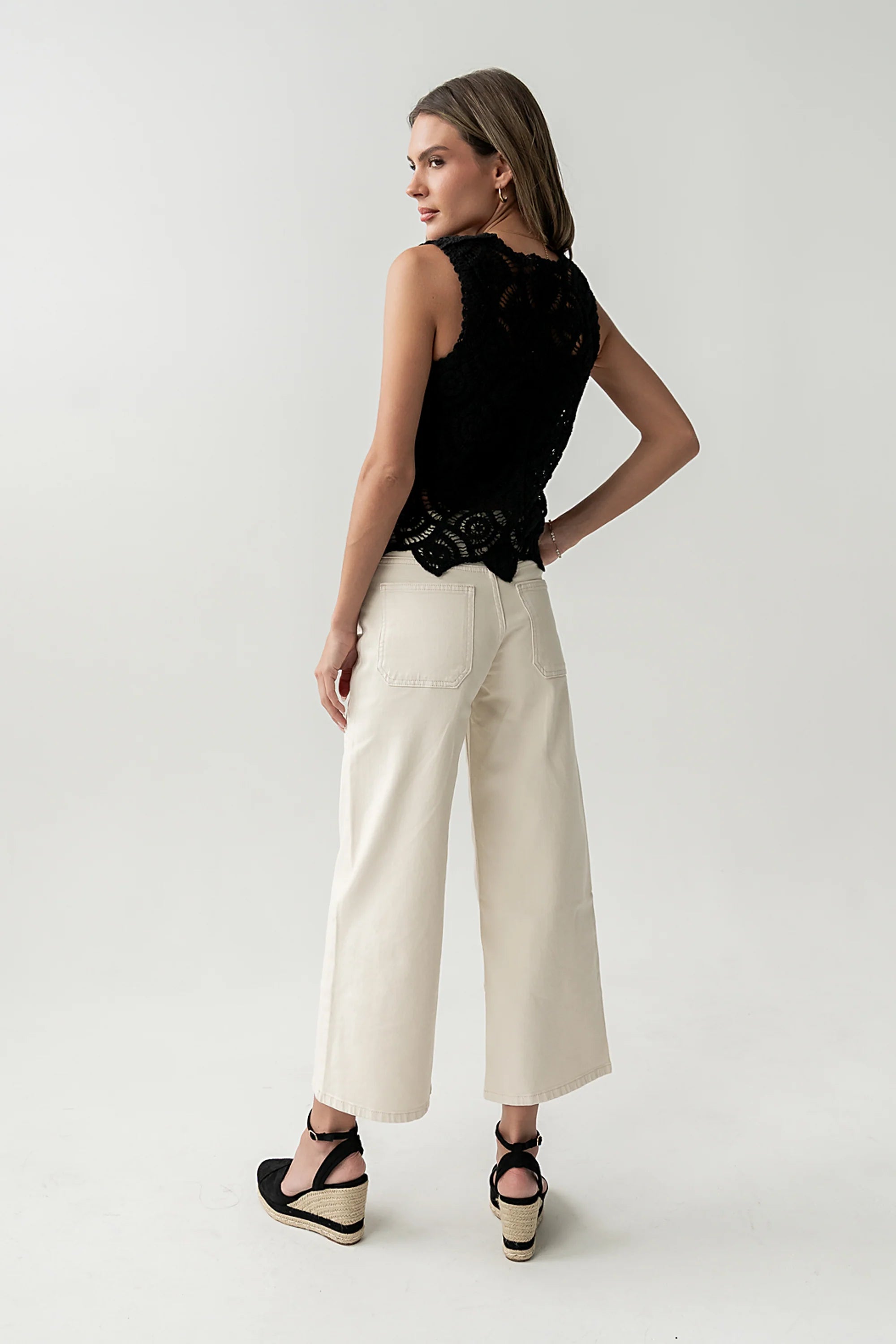 Vicky Crochet Vest in Black