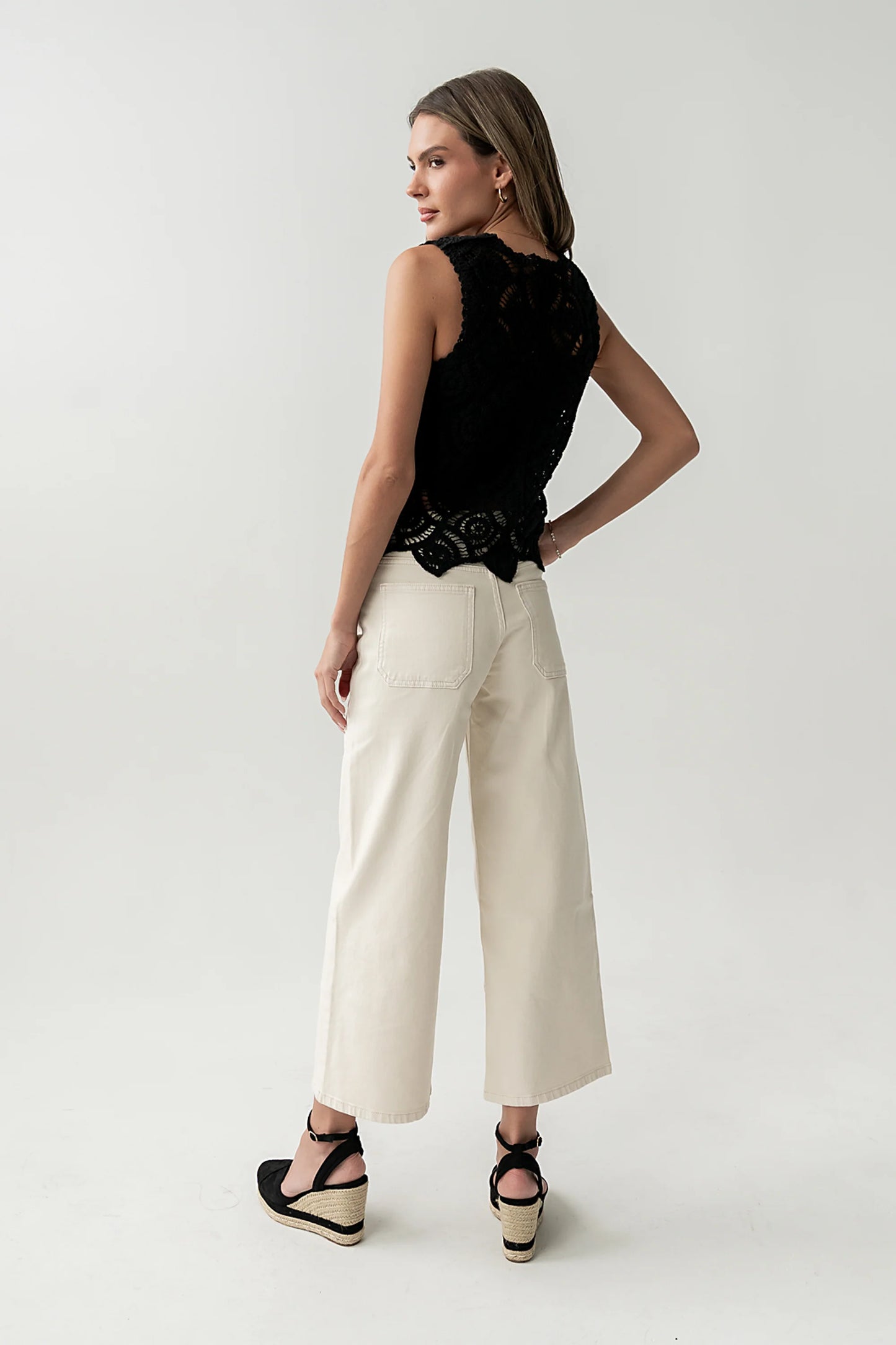 Vicky Crochet Vest in Black