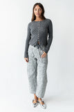 Paisley Printed Barrel Jeans