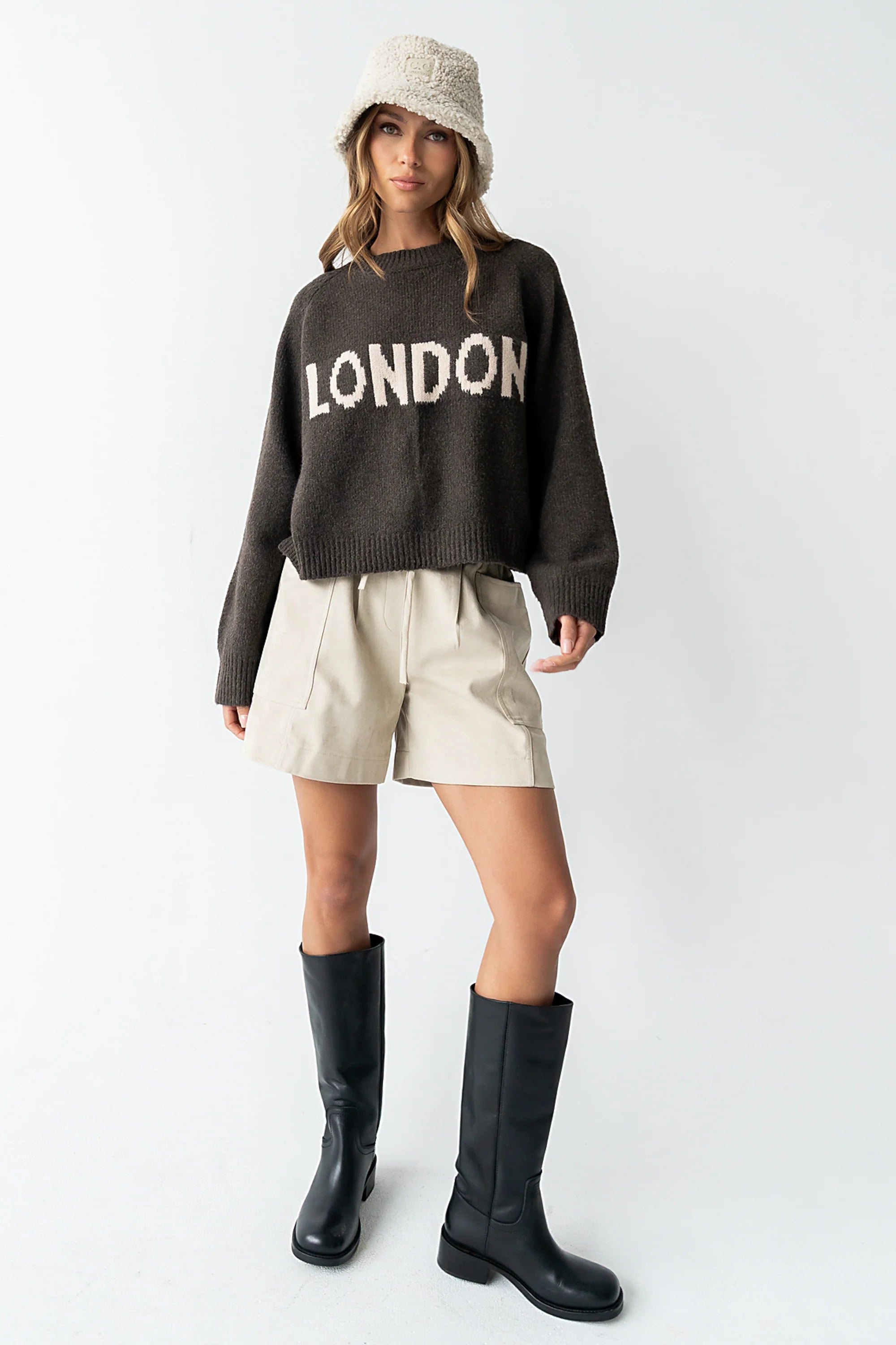 Suzie Graphic Sweater in Brown FINAL SALE