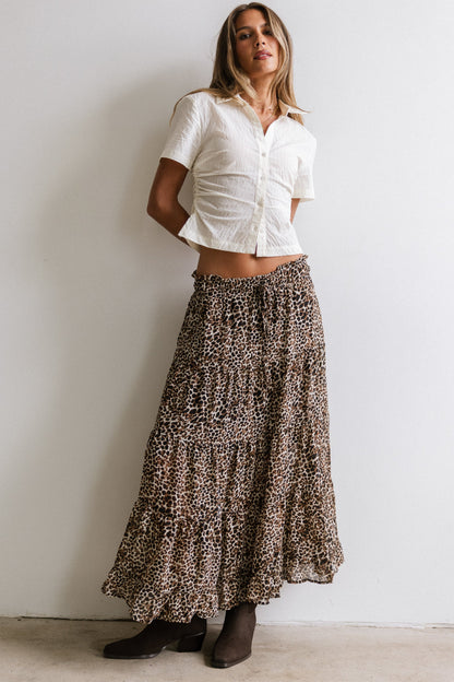 Kayden Leopard Maxi Skirt FINAL SALE