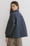 Karlie Quilted Jacket in Navy