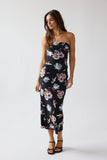 Kendall Strapless Midi Dress in Black